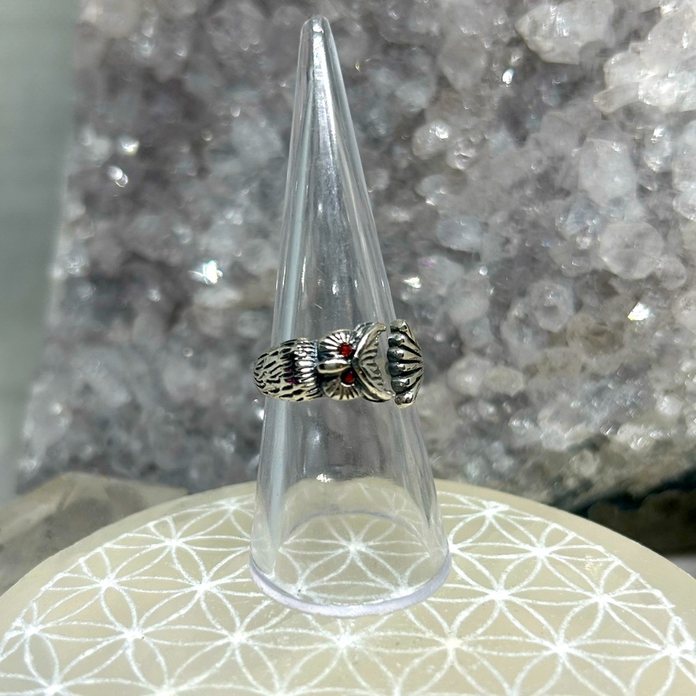 Sterling Silver Owl Bypass Ring - image 1